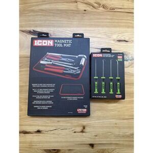 NEW Sealed ICON Brand Large 11" X 9" High Power Magnetic Mat & Green Pick Set